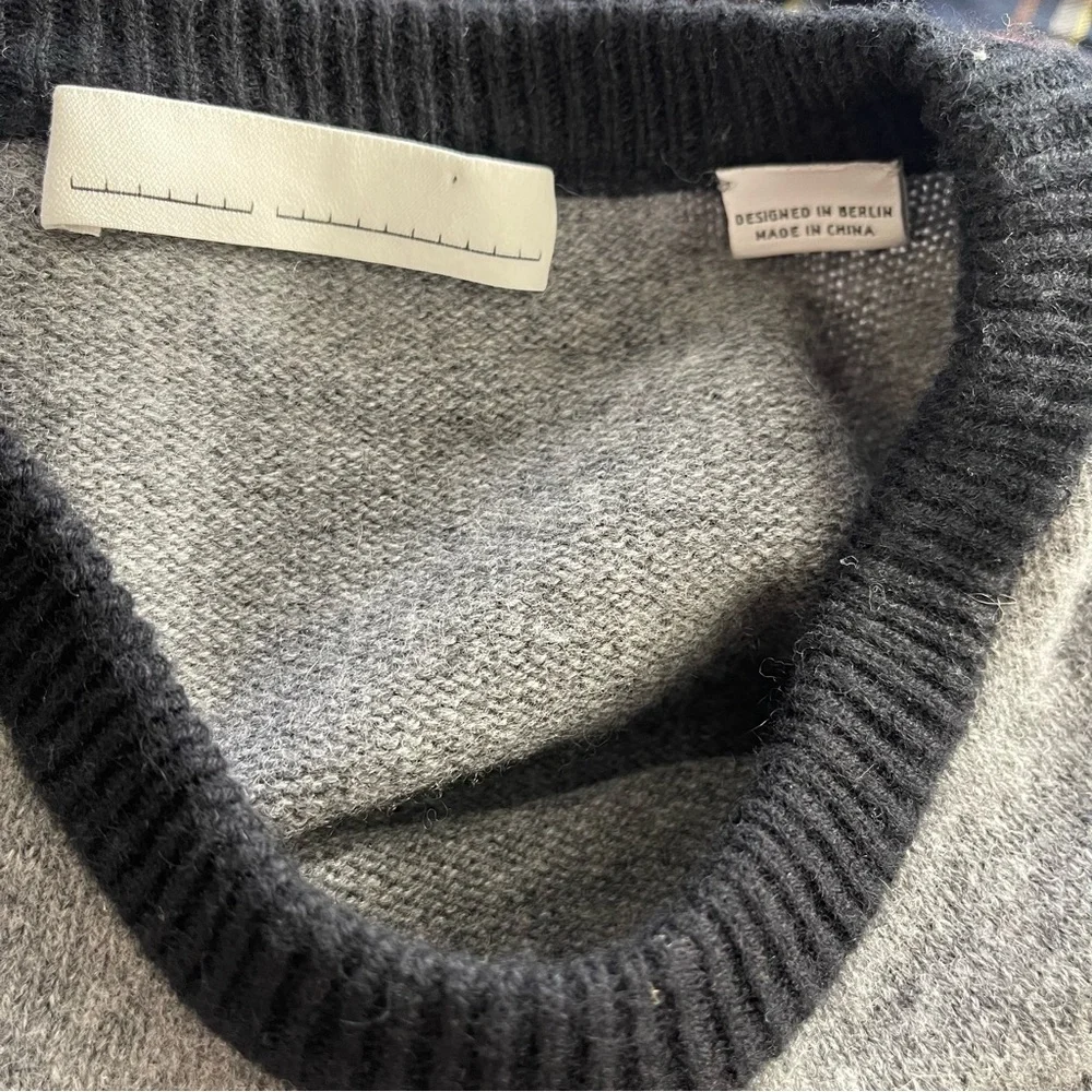 Random Identities Wool Cashmere Blend Crew Neck Gray Sweater Size Medium
